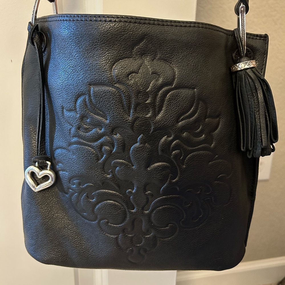 Brighton Bristol Black Embossed Shoulder Bag